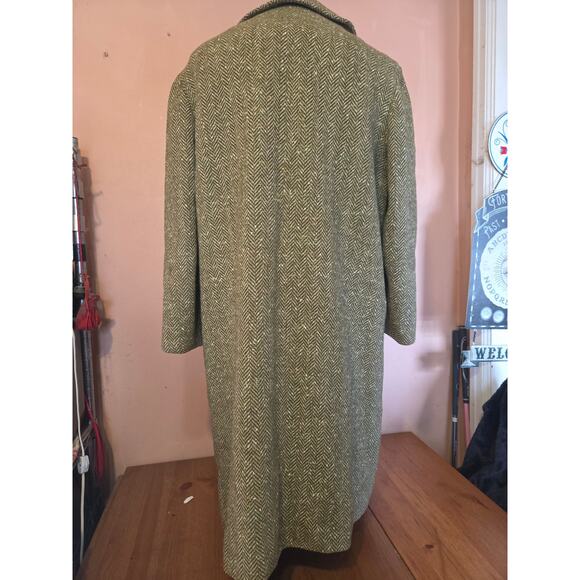Vintage Pendleton Tweed Wool Trench Coat Womens Size Medium 1950/60 3/4th sleeve - Picture 3 of 10